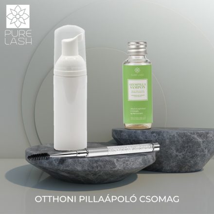Home eyelash care package - green tea scented eyelash shampoo